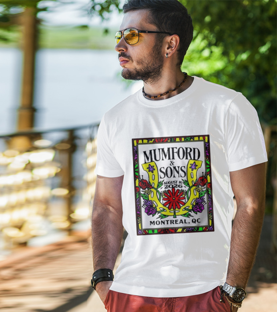 Mumford & Sons August 16 2026 Montreal QC Floral Horseshoe T-Shirt