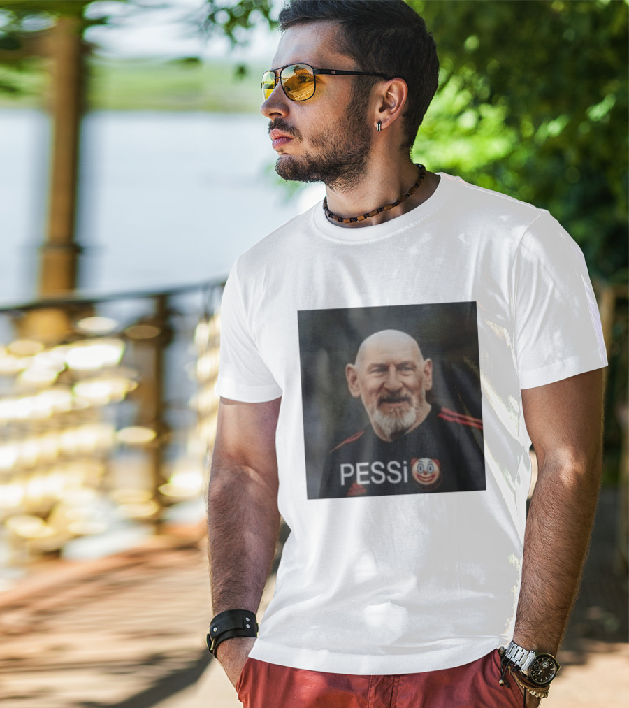 Pessi Clown Meme With AC Milan Jersey Featuring Bald Elderly Man T-Shirt