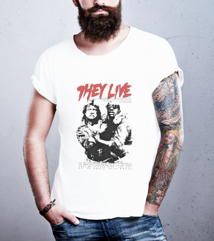 They Live John Carpenter Roddy Piper Keith David Aliens Movie T-Shirt