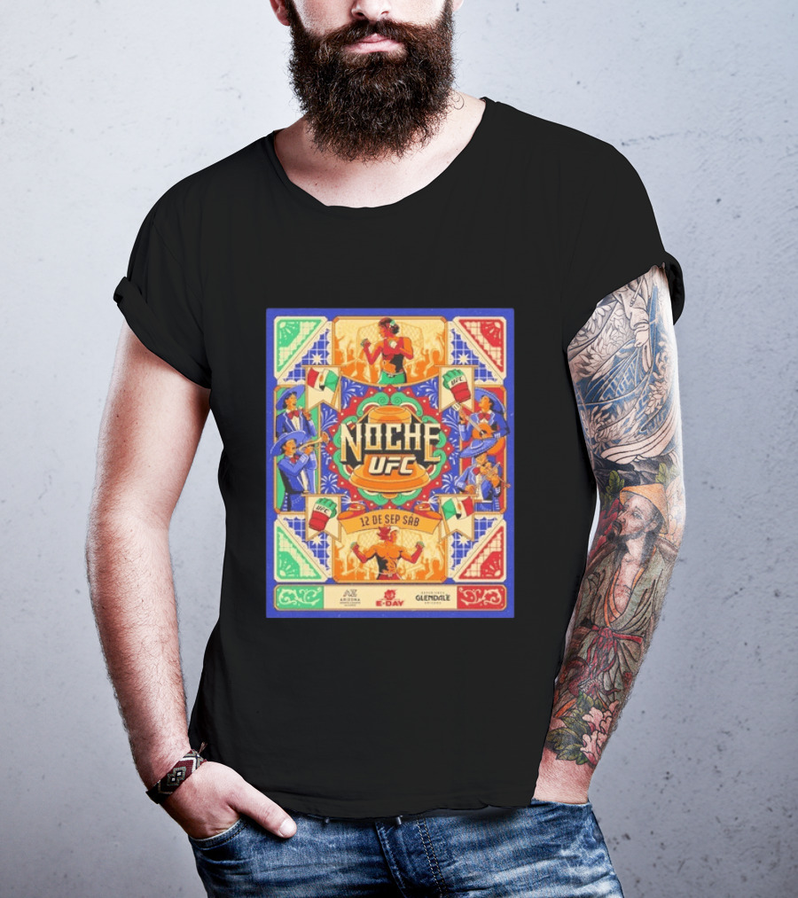 Noche UFC 12 De Sep Sáb Glendale Arizona Event Fiesta Vibrant S And Music Celebration T-Shirt