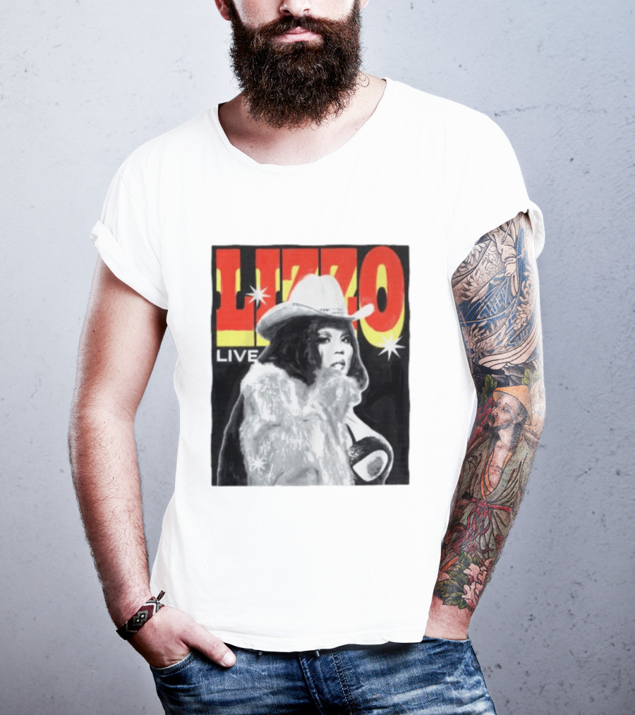 Lizzo Live Houston Mar 06 Texan Style Fur Coat Hat T-Shirt