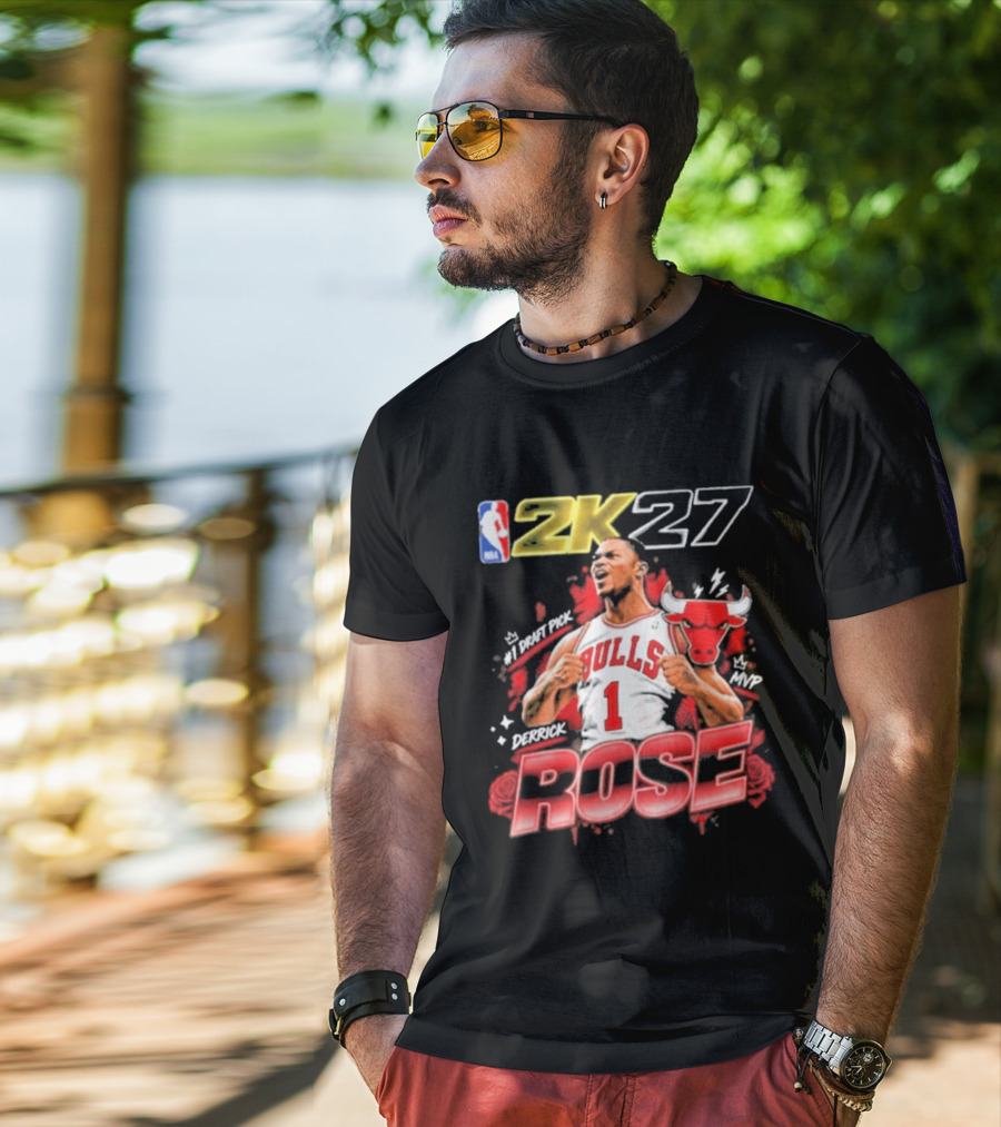 NBA 2K27 MVP Derrick Rose Bulls #1 Highlight T-Shirt