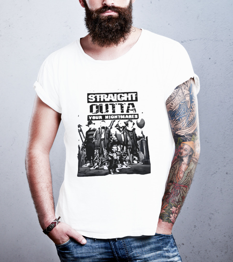 Straight Outta Your Nightmares Horror Movie Characters T-Shirt