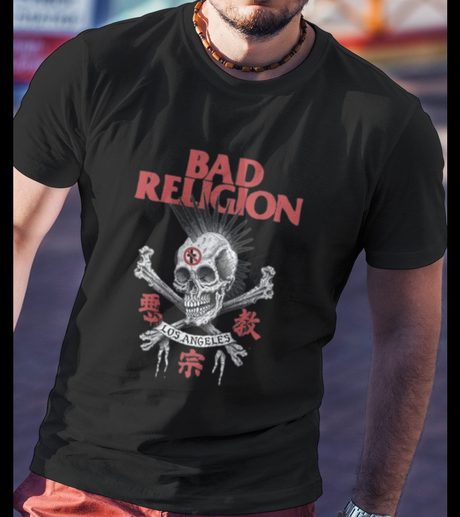 Bad Religion Los Angeles Tokyo Hiro Skull Crossbones T-Shirt