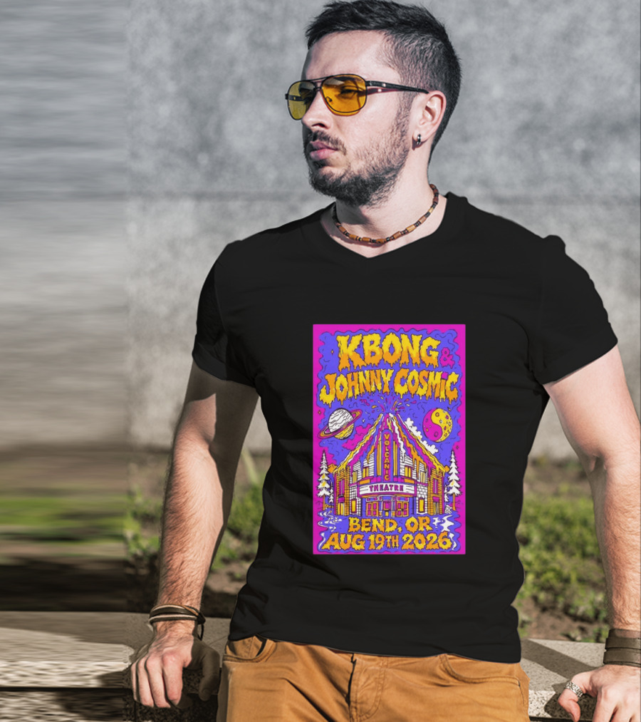 KBong Johnny Cosmic Bend OR August 19th 2026 Volcanic Theatre Concert T-Shirt