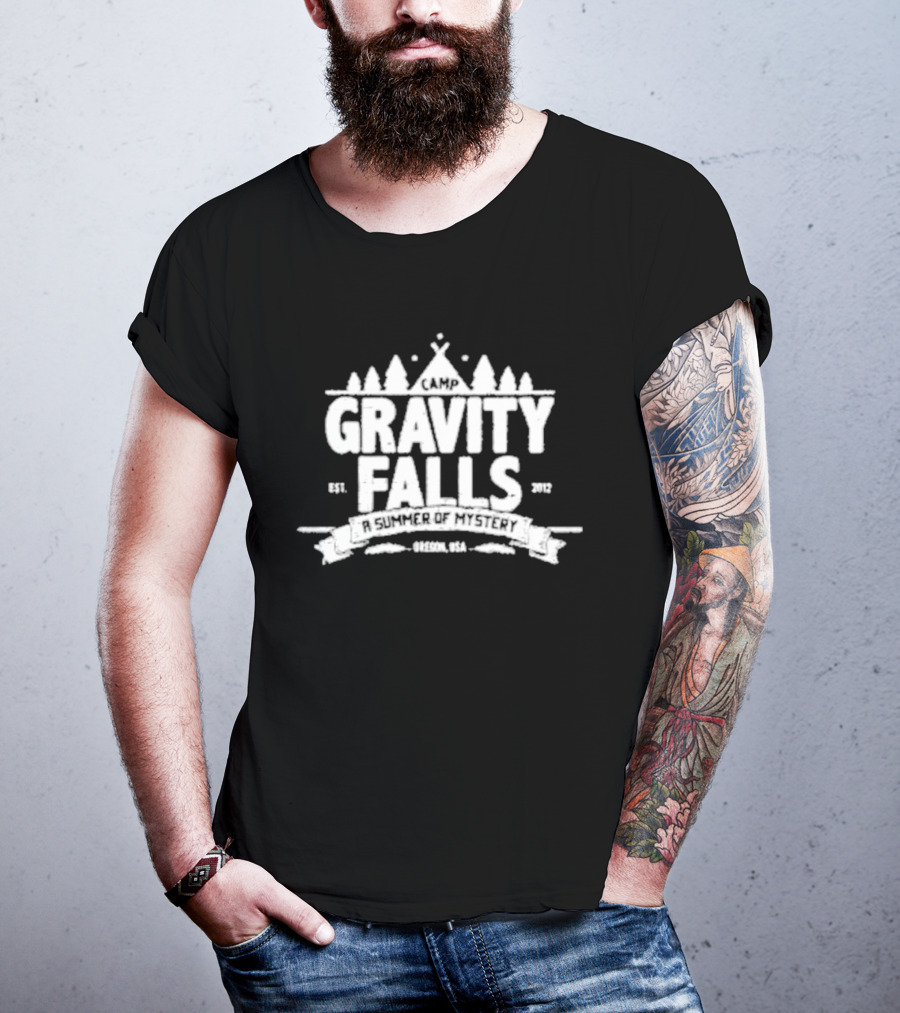 Camp Gravity Falls A Summer Of Mystery Drecon USA Est. 2012 T-Shirt