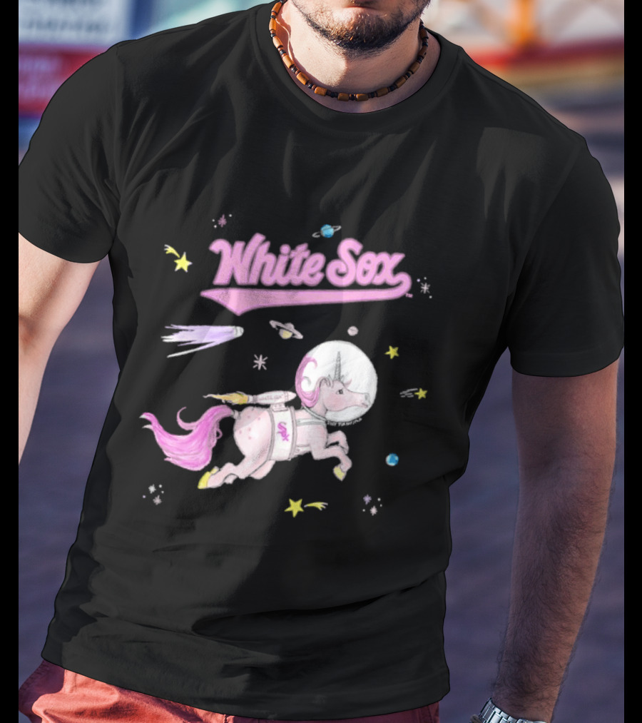 Chicago White Sox Tiny Turnip Youth Space Unicorn Galaxy Adventure T-Shirt