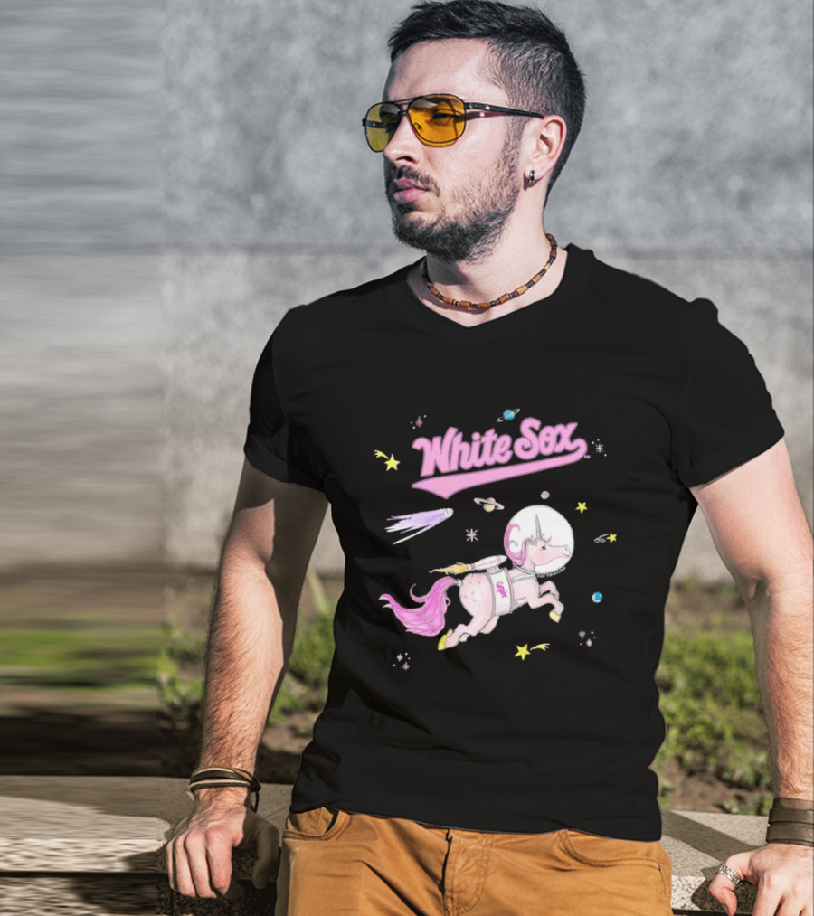 Chicago White Sox Tiny Turnip Youth Space Unicorn Galaxy Adventure T-Shirt