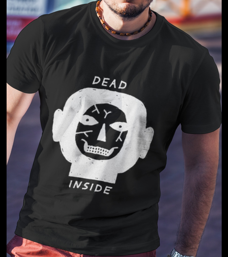 Dead Inside Skull Face Gothic Dark Minimalist T-Shirt