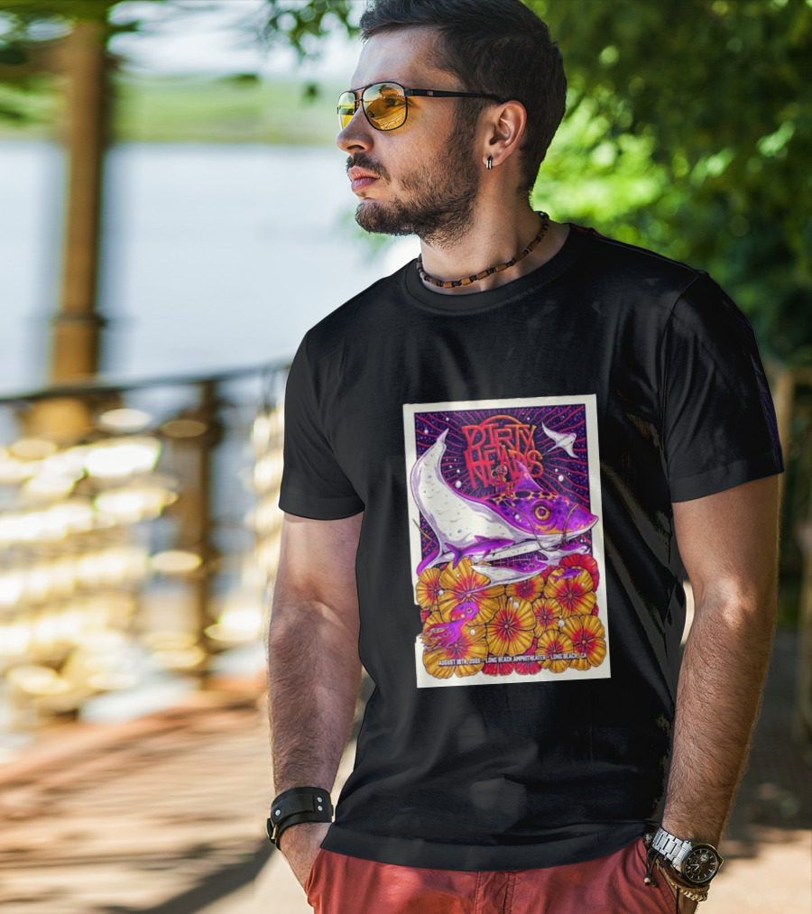 Dirty Heads Long Beach Amphitheater August 18 2026 Vibrant Stingray And Flowers T-Shirt