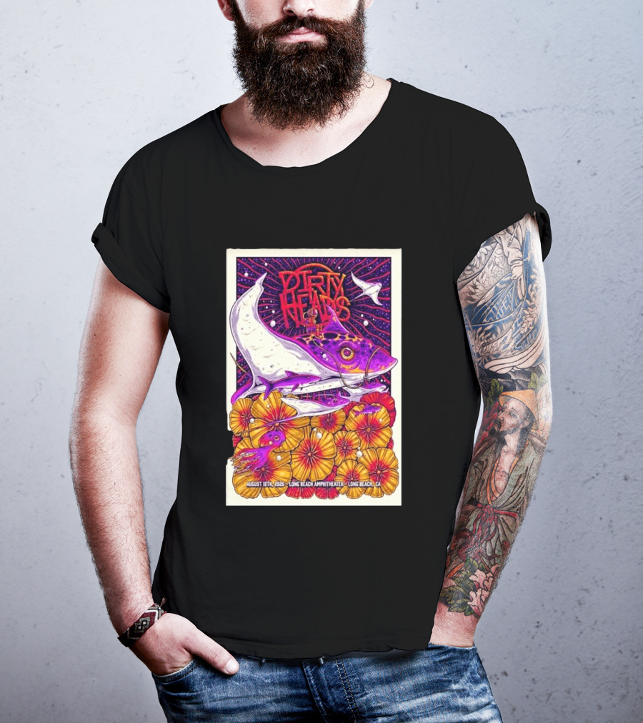 Dirty Heads Long Beach Amphitheater August 18 2026 Vibrant Stingray And Flowers T-Shirt