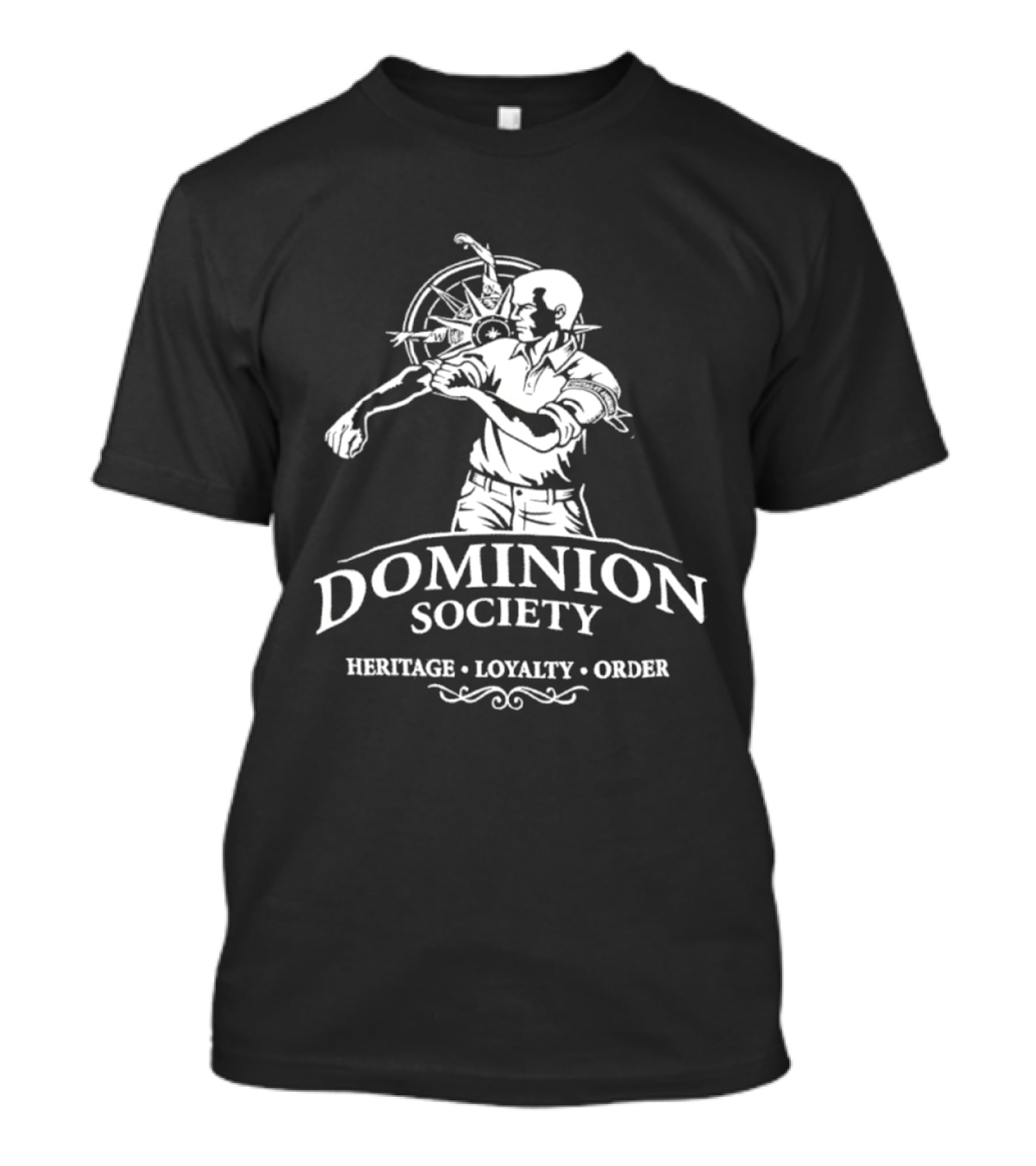 Dominion Society Heritage Loyalty Order Unitas Et Animus Wheel And Figure T-Shirt