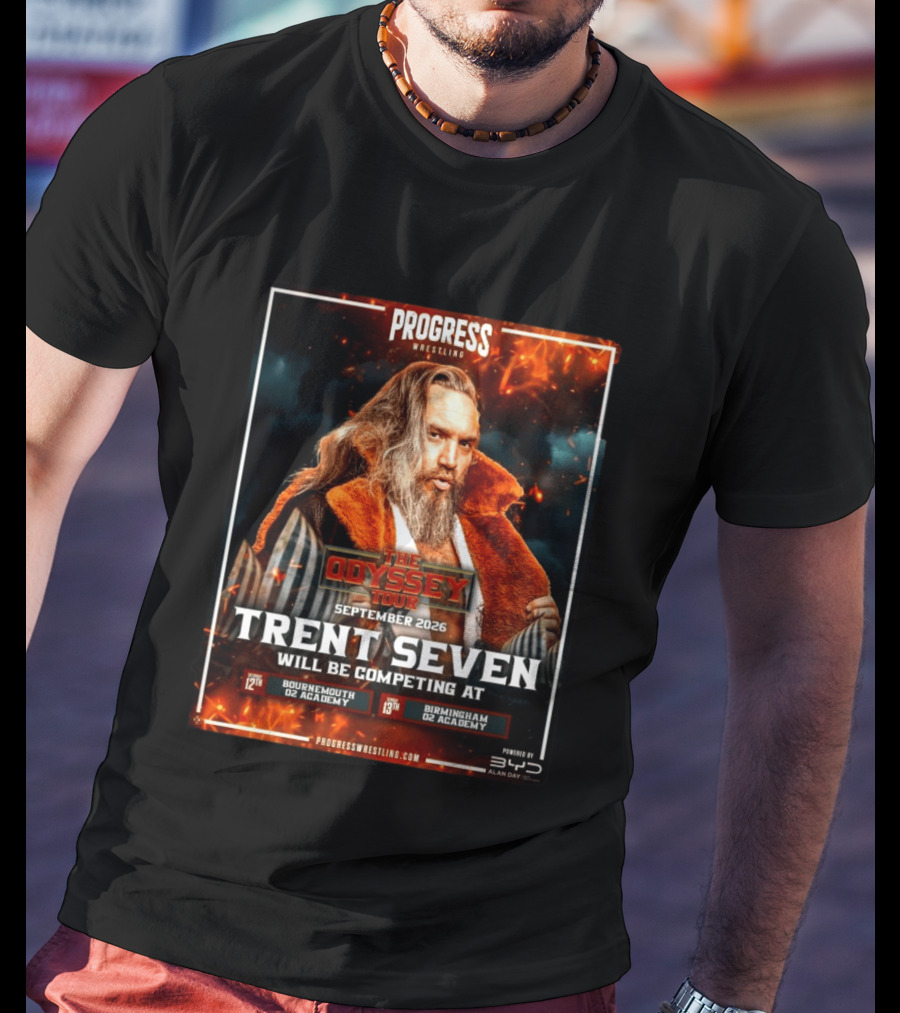 Progress Wrestling Odyssey Tour September 2026 Trent Seven Bournemouth Birmingham O2 Academy T-Shirt