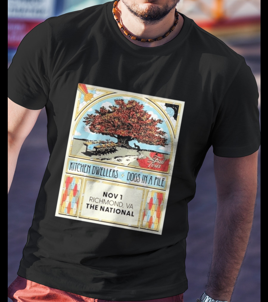 Kitchen Dwellers Dogs In A Pile Fall Tour 2026 Richmond VA The National November 1 T-Shirt