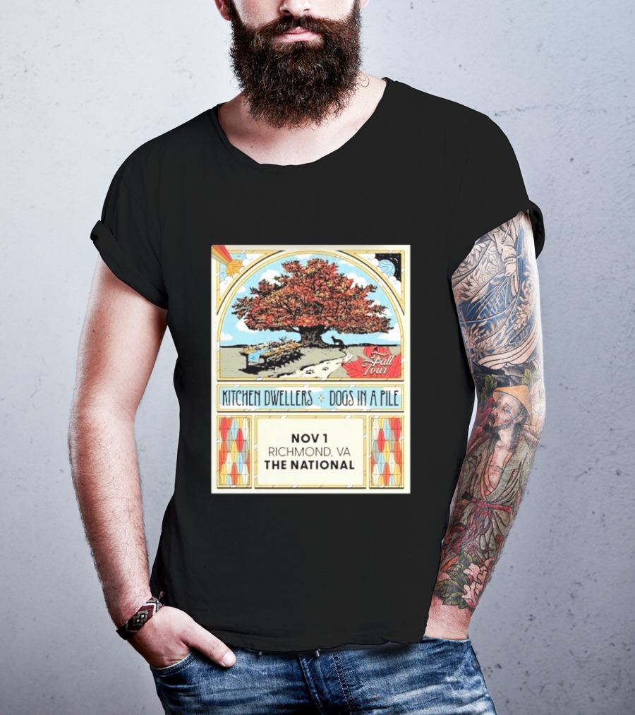 Kitchen Dwellers Dogs In A Pile Fall Tour 2026 Richmond VA The National November 1 T-Shirt