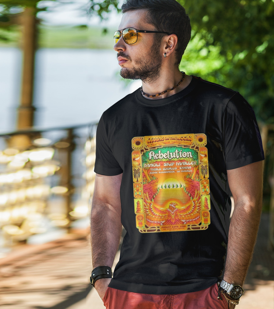 Rebelution Reggae On The Rocks 2026 Maoli Skip Marley Third World Etana August 22nd T-Shirt