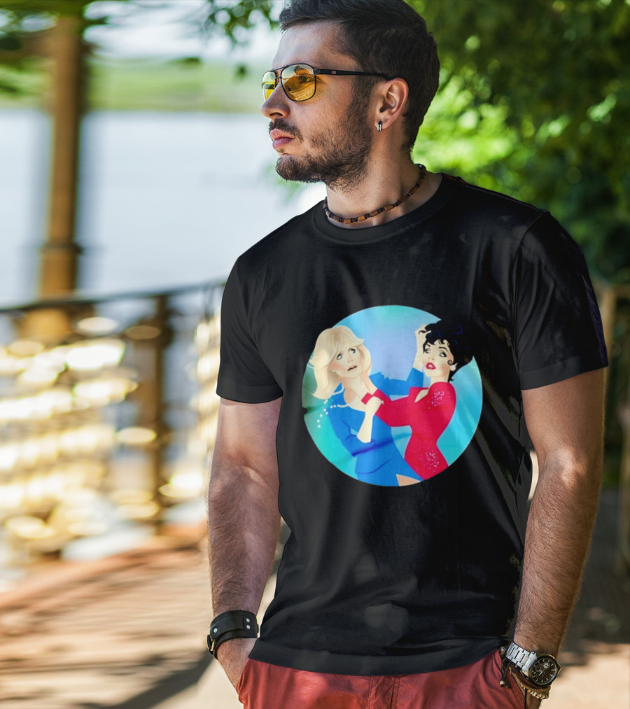 Alexis Carrington Krystle Carrington Iconic Dynasty Catfight Scene T-Shirt