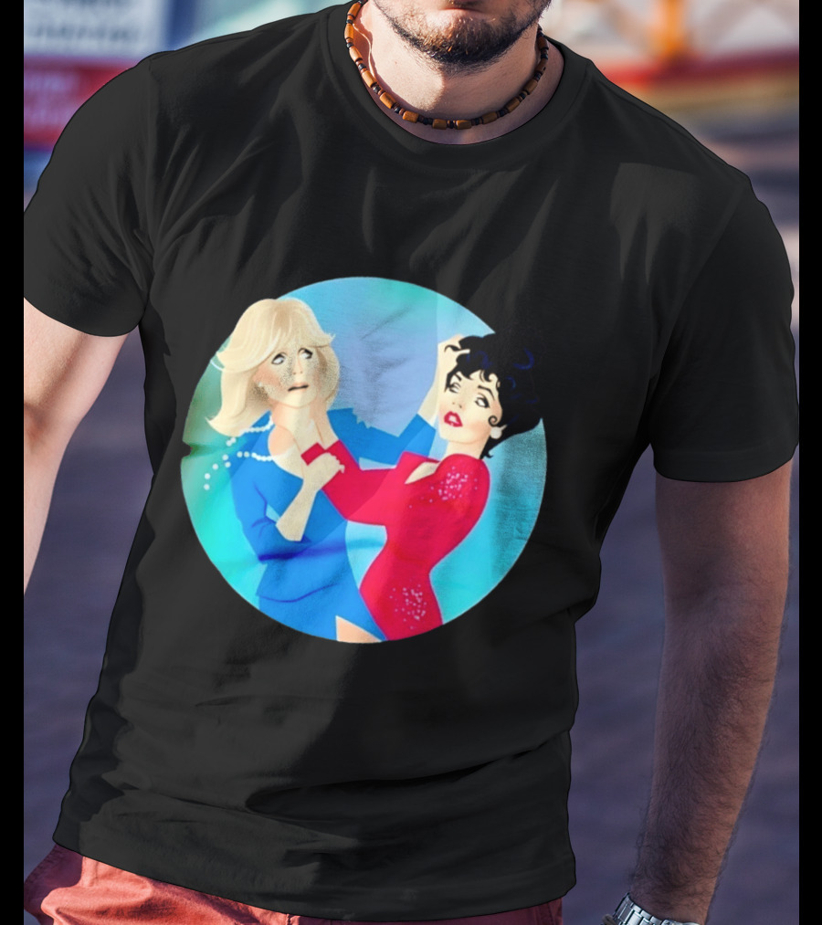 Alexis Carrington Krystle Carrington Iconic Dynasty Catfight Scene T-Shirt
