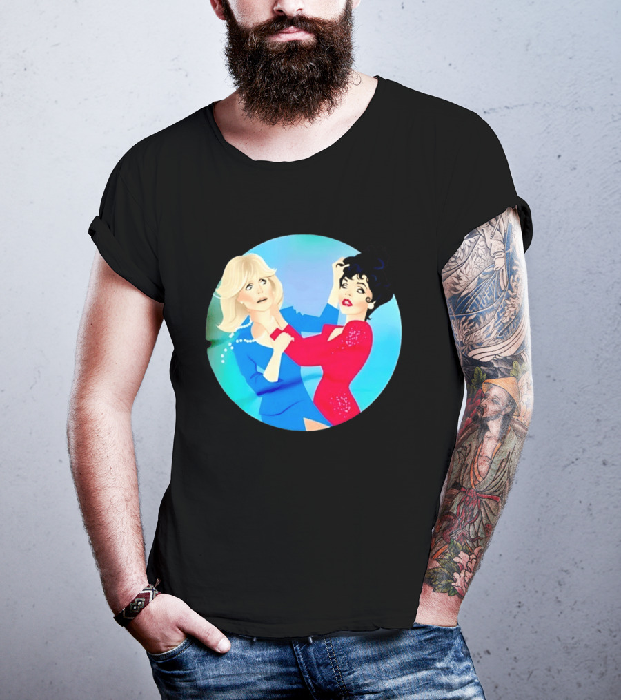 Alexis Carrington Krystle Carrington Iconic Dynasty Catfight Scene T-Shirt