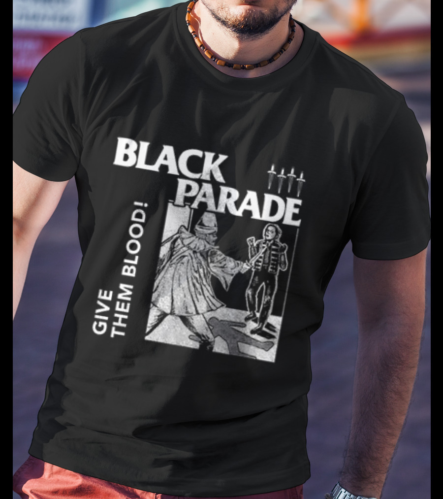 Black Parade Give Them Blood Skeleton Parade Marching Scene T-Shirt