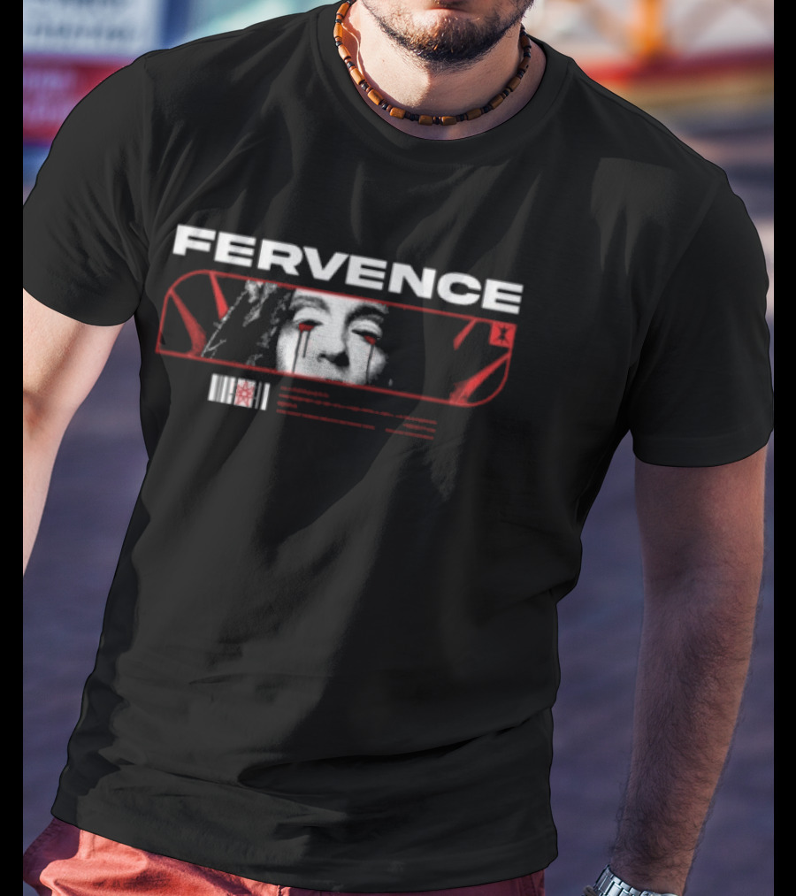 Indiemerchstore Fervence Constructs Effigy Red White Face T-Shirt