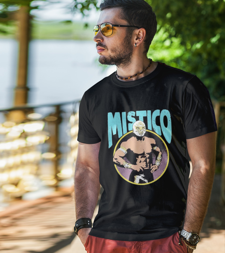 Mistico Lucha Libre Wrestler CMLL Mexican Wrestling Iconic Masked Fighter T-Shirt
