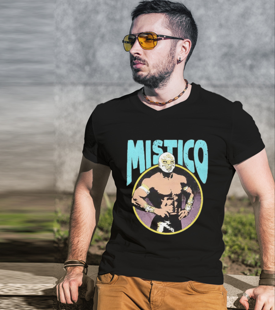 Mistico Lucha Libre Wrestler CMLL Mexican Wrestling Iconic Masked Fighter T-Shirt