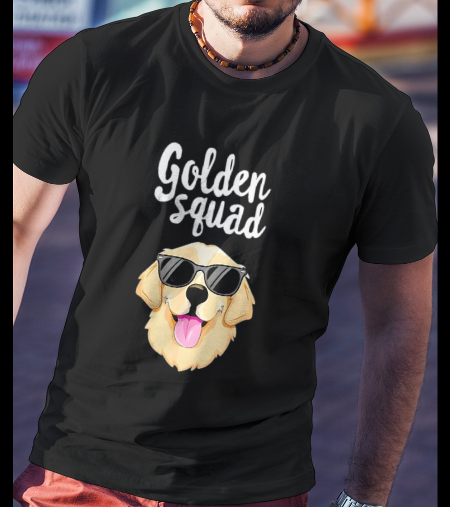 Golden Squad Golden Retriever Dog With Sunglasses T-Shirt