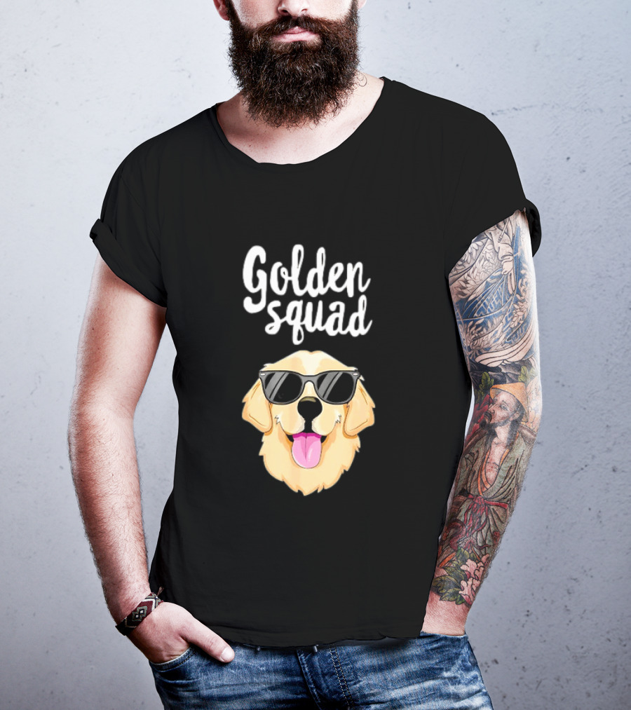 Golden Squad Golden Retriever Dog With Sunglasses T-Shirt