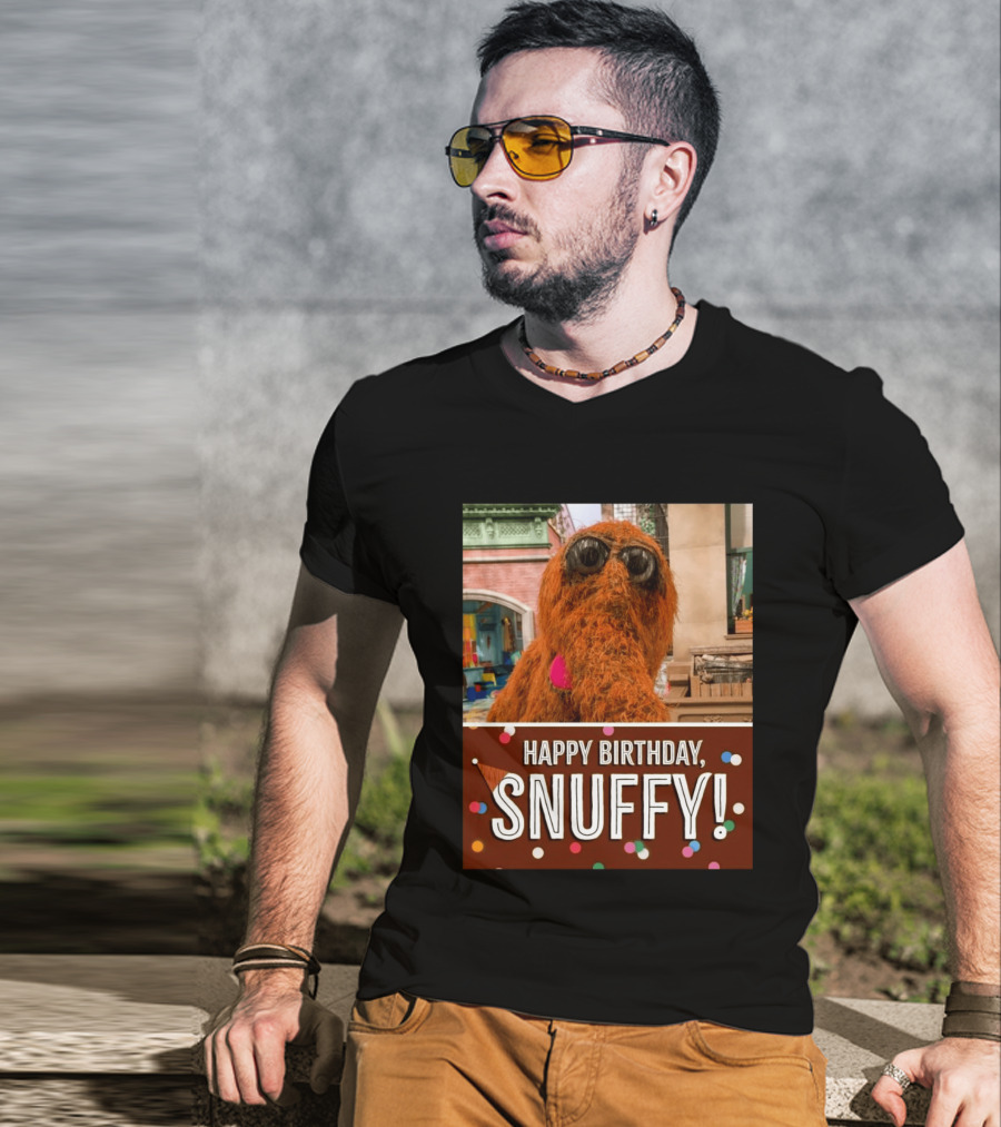 Happy Birthday Snuffy Celebrate With Cheerful Confetti T-Shirt