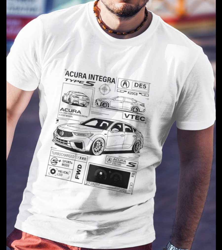 Acura Integra Type S Technical Blueprint T-Shirt