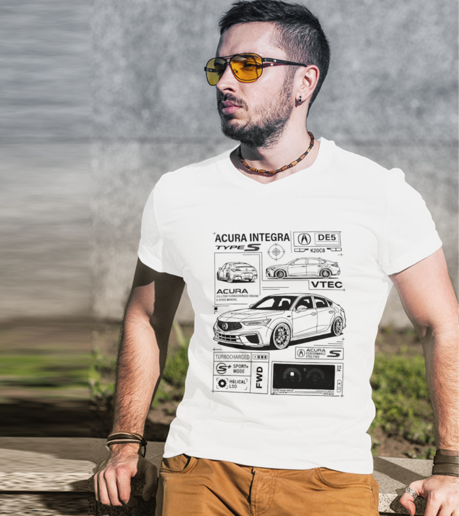Acura Integra Type S Technical Blueprint T-Shirt