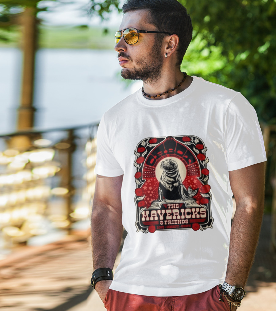 Beverly MA 08.21.2026 The Mavericks Love Liberty Unity Friends Seal And Roses T-Shirt