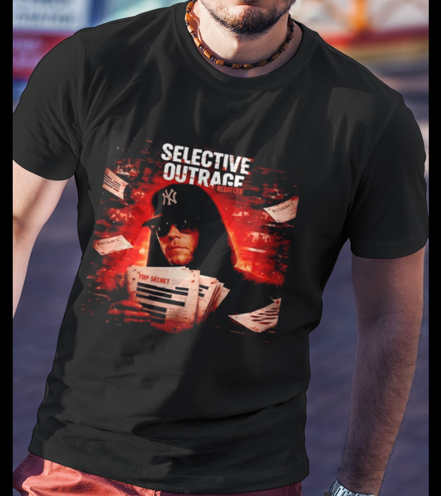 Selective Outrage Redacted Top Secret NY Yankees Hat T-Shirt