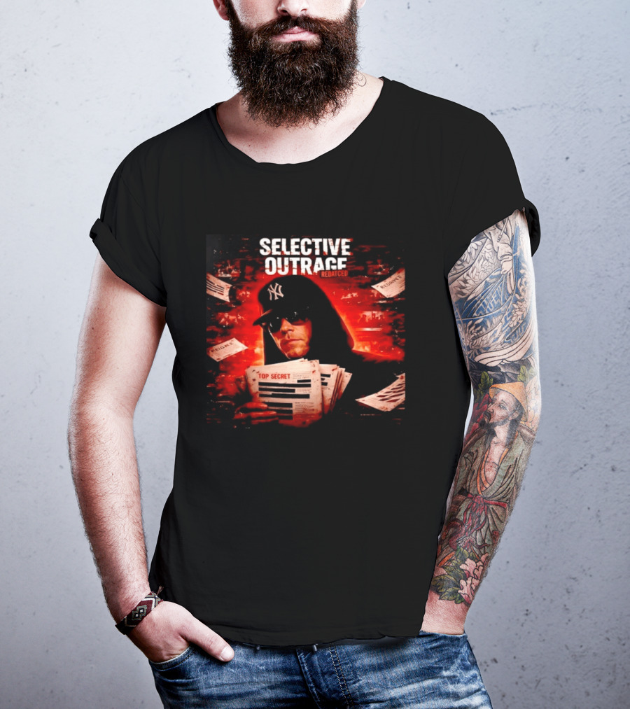 Selective Outrage Redacted Top Secret NY Yankees Hat T-Shirt
