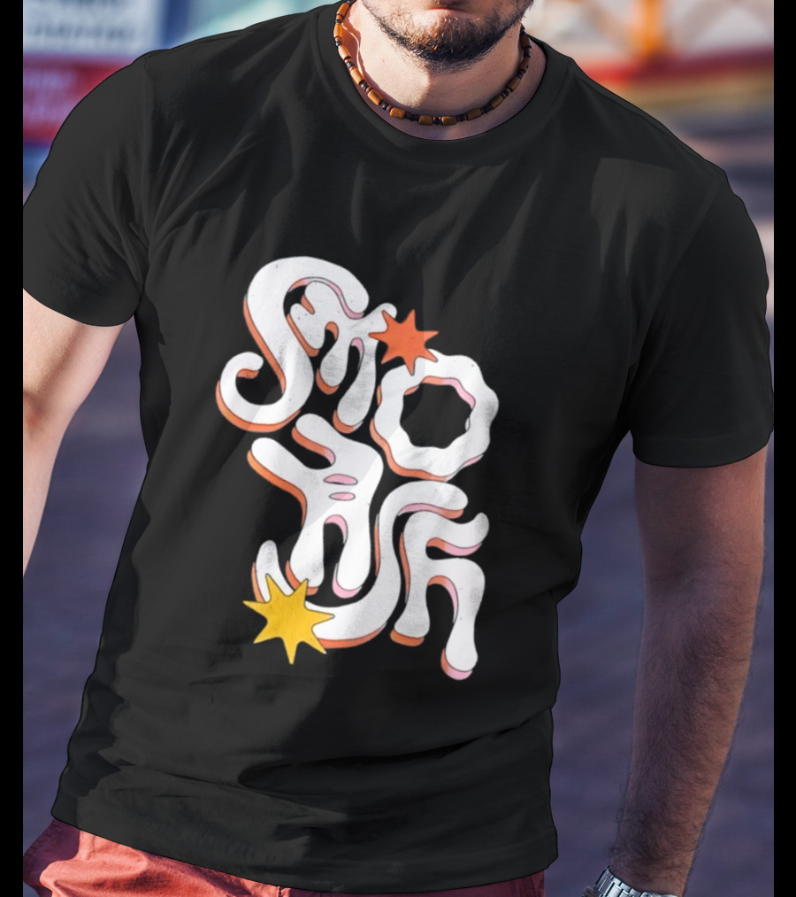 Stash Groovy 70s Retro Psychedelic Style With Stars T-Shirt