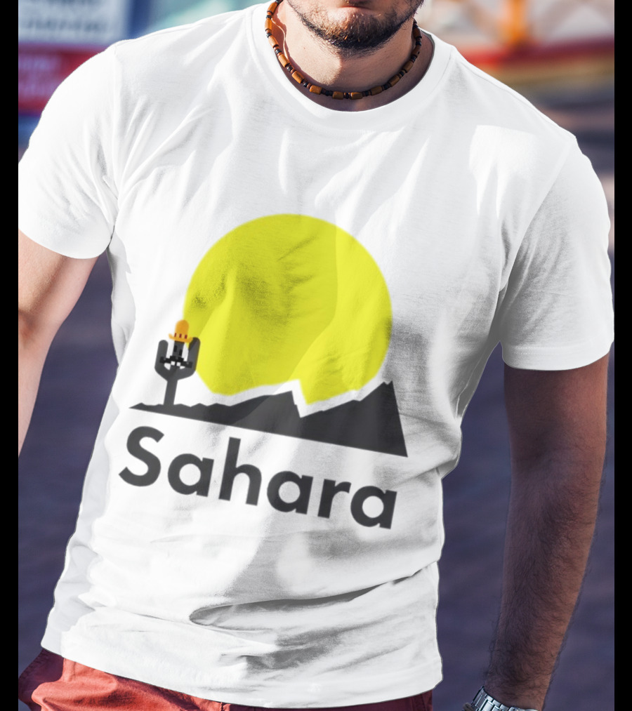 Sahara Desert Cactus Pixel Art With Sombrero Sunset Scene T-Shirt