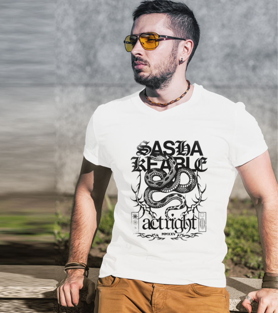Sasha Keable Act Right US Tour White Snake T-Shirt