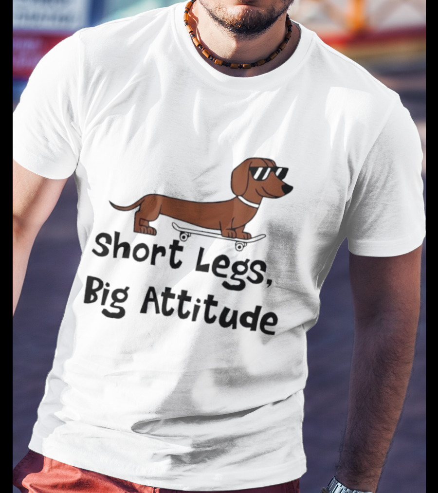 Dachshund Skater Short Legs Big Attitude T-Shirt