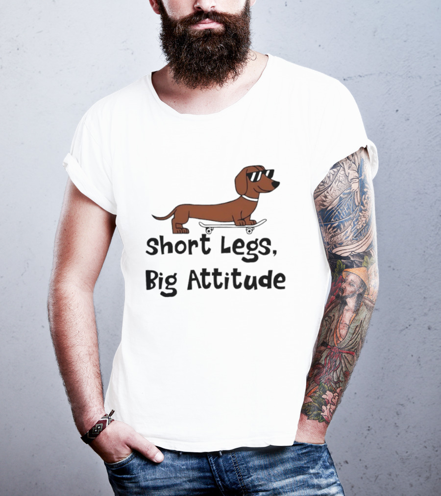 Dachshund Skater Short Legs Big Attitude T-Shirt