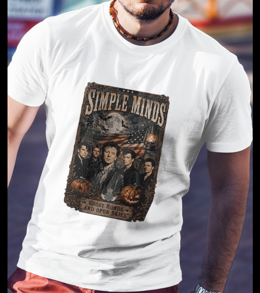 Simple Minds Band Ghost Roads And Open Skies Vintage American Flag T-Shirt