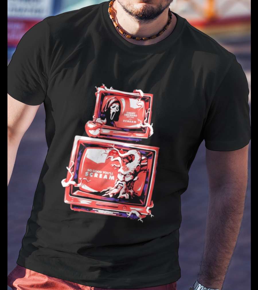 Angry Orchard Hard Cider So Good You'll Scream Retro TV Horror T-Shirt
