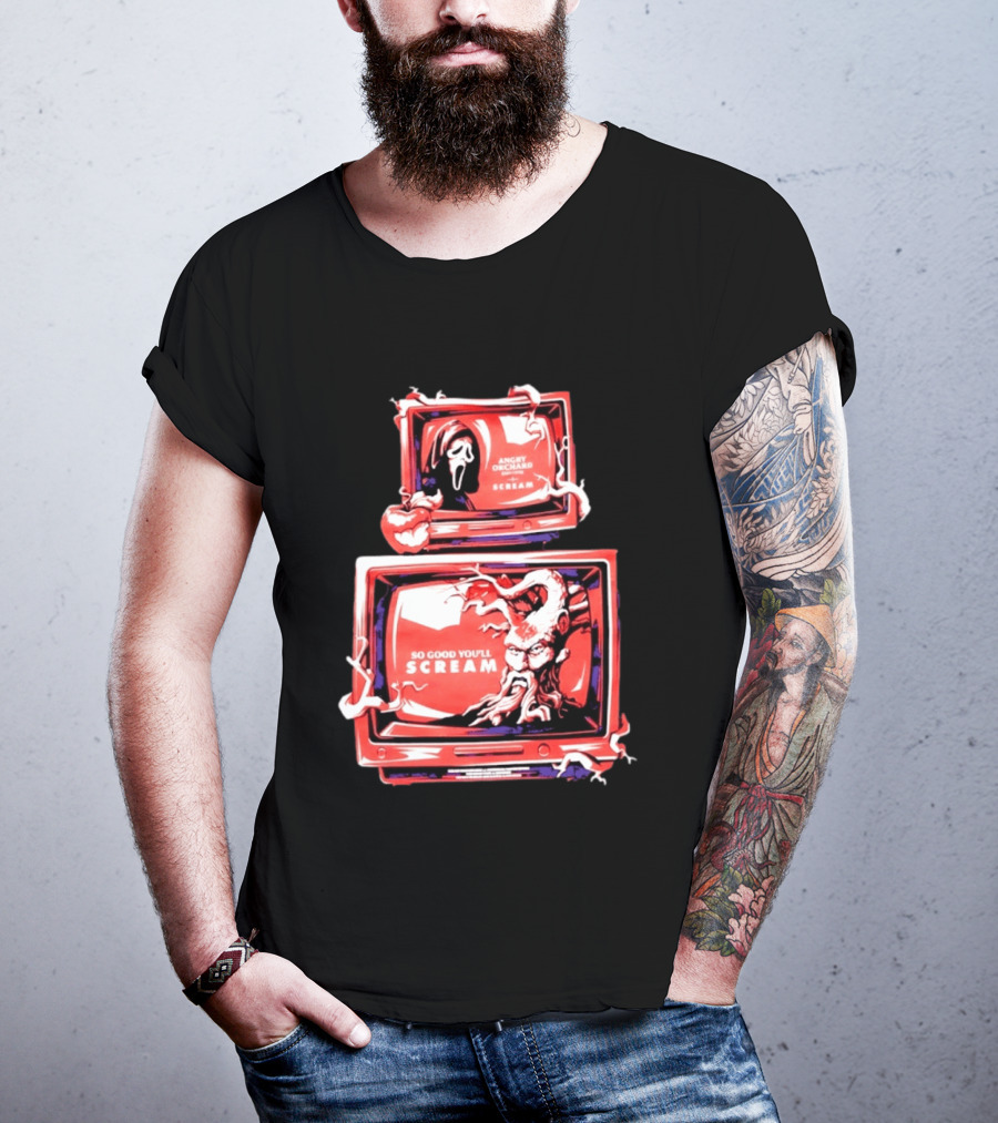 Angry Orchard Hard Cider So Good You'll Scream Retro TV Horror T-Shirt