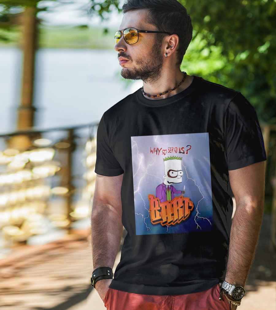 Bart Simpson Why So Serious Joker Lightning Mashup T-Shirt