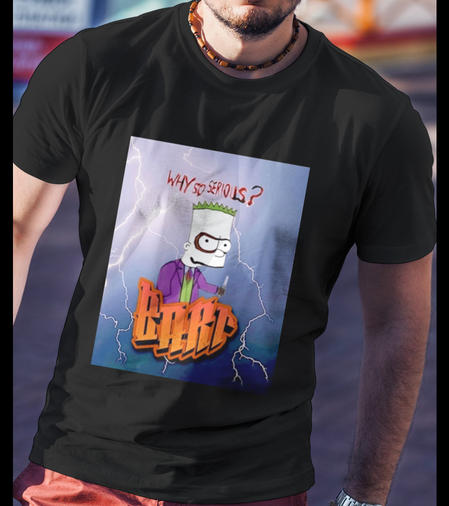 Bart Simpson Why So Serious Joker Lightning Mashup T-Shirt