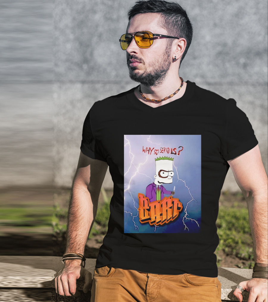 Bart Simpson Why So Serious Joker Lightning Mashup T-Shirt