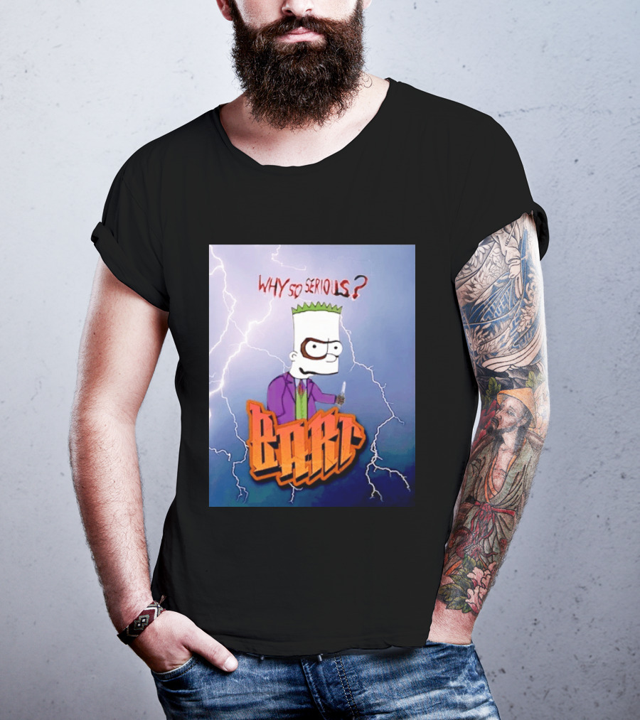 Bart Simpson Why So Serious Joker Lightning Mashup T-Shirt