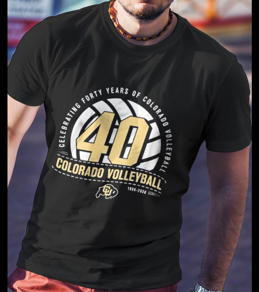 Celebrating Forty Years Of Colorado Volleyball 1986 2026 40th Anniversary Buffs T-Shirt