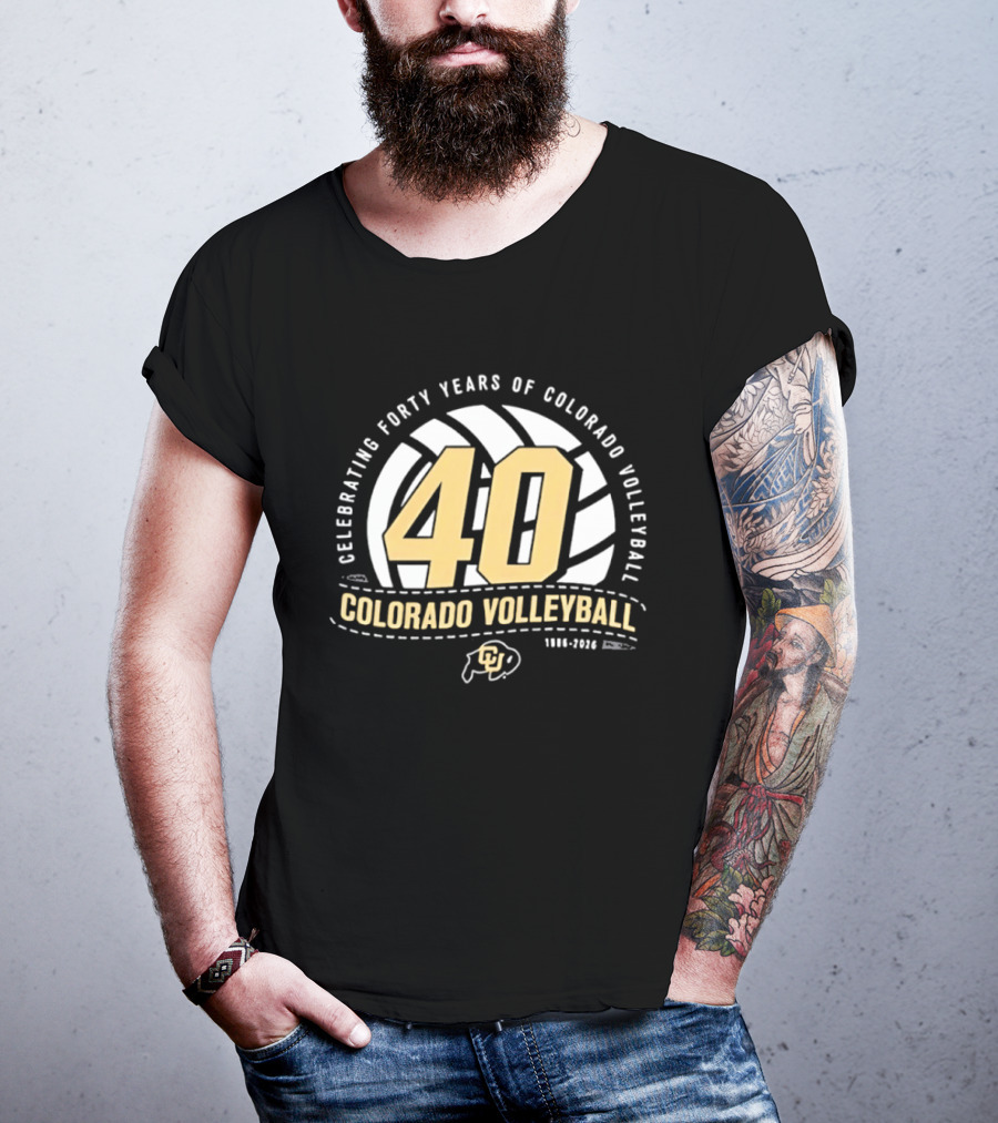 Celebrating Forty Years Of Colorado Volleyball 1986 2026 40th Anniversary Buffs T-Shirt