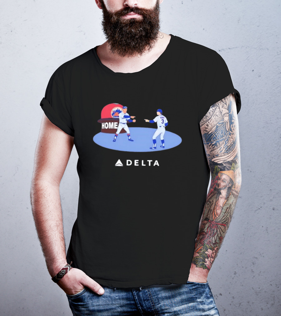 New York Mets MLB Delta Home Baseball Players Pointing Meme T-Shirt